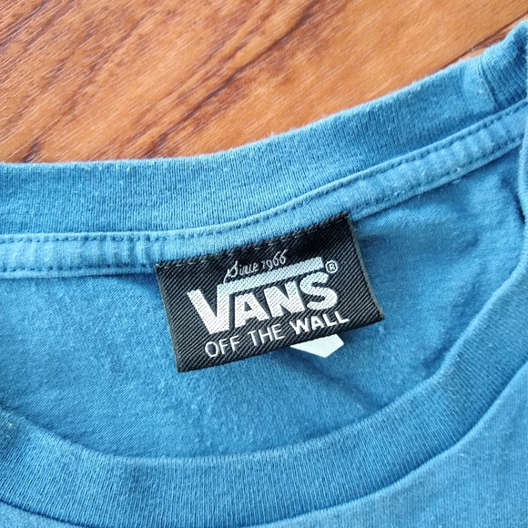 Vans Off the Wall blue t-shirt skateboard - Picture 4 of 7
